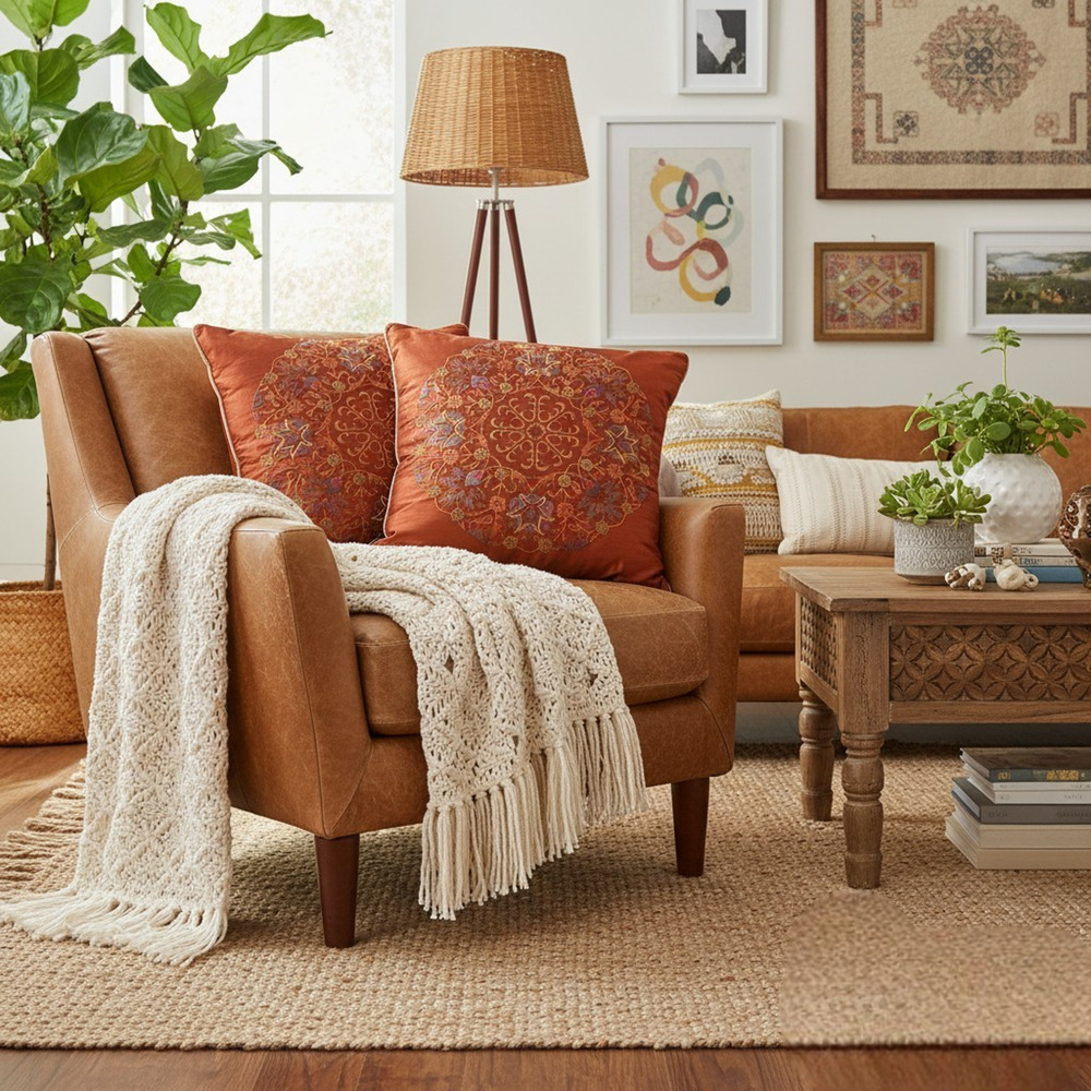 Lot 2 x Better Homes & Gardens Boho Embroidered Pillows 17x17 Floral Medallion